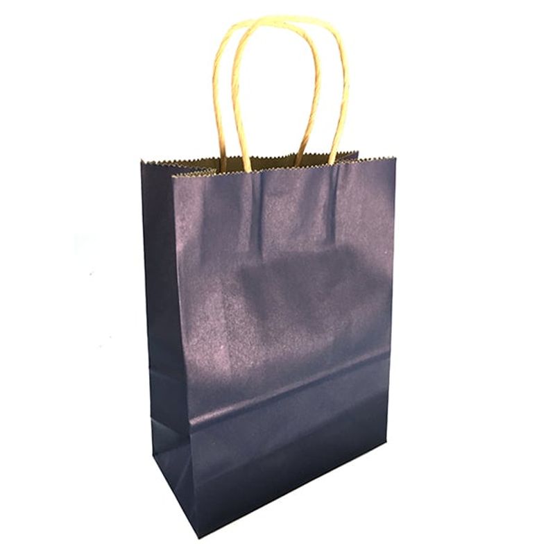 GENERICO - BOLSA REGALO KRAFT AZUL MARINO 15X21X8 X12 UNI