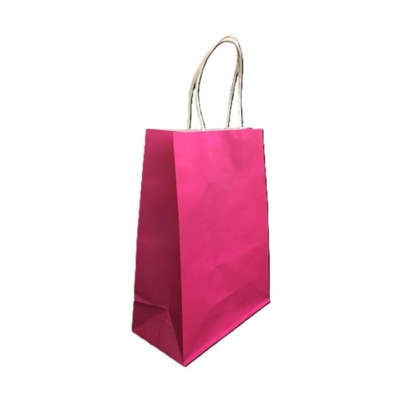 GENERICO - BOLSA REGALO KRAFT FUCSIA 15X21X8 X12 UNI