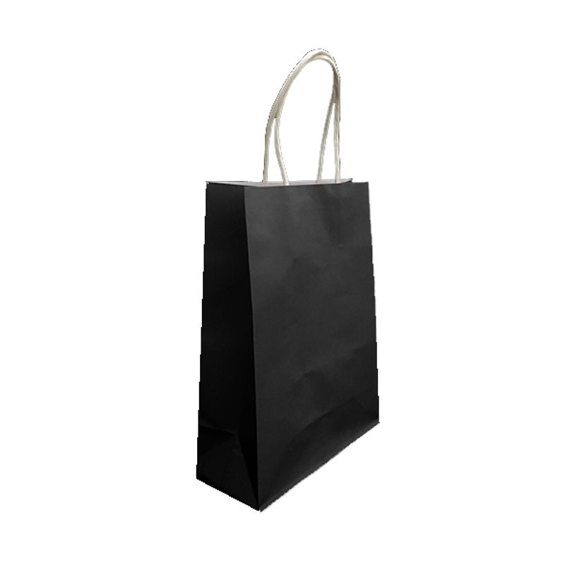 GENERICO - BOLSA REGALO KRAFT NEGRO 15X21X8 X12 UNI