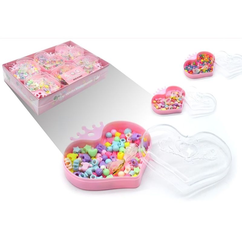 OEM - CAJA CORAZON CON CUENTAS DE BRICOLAJE