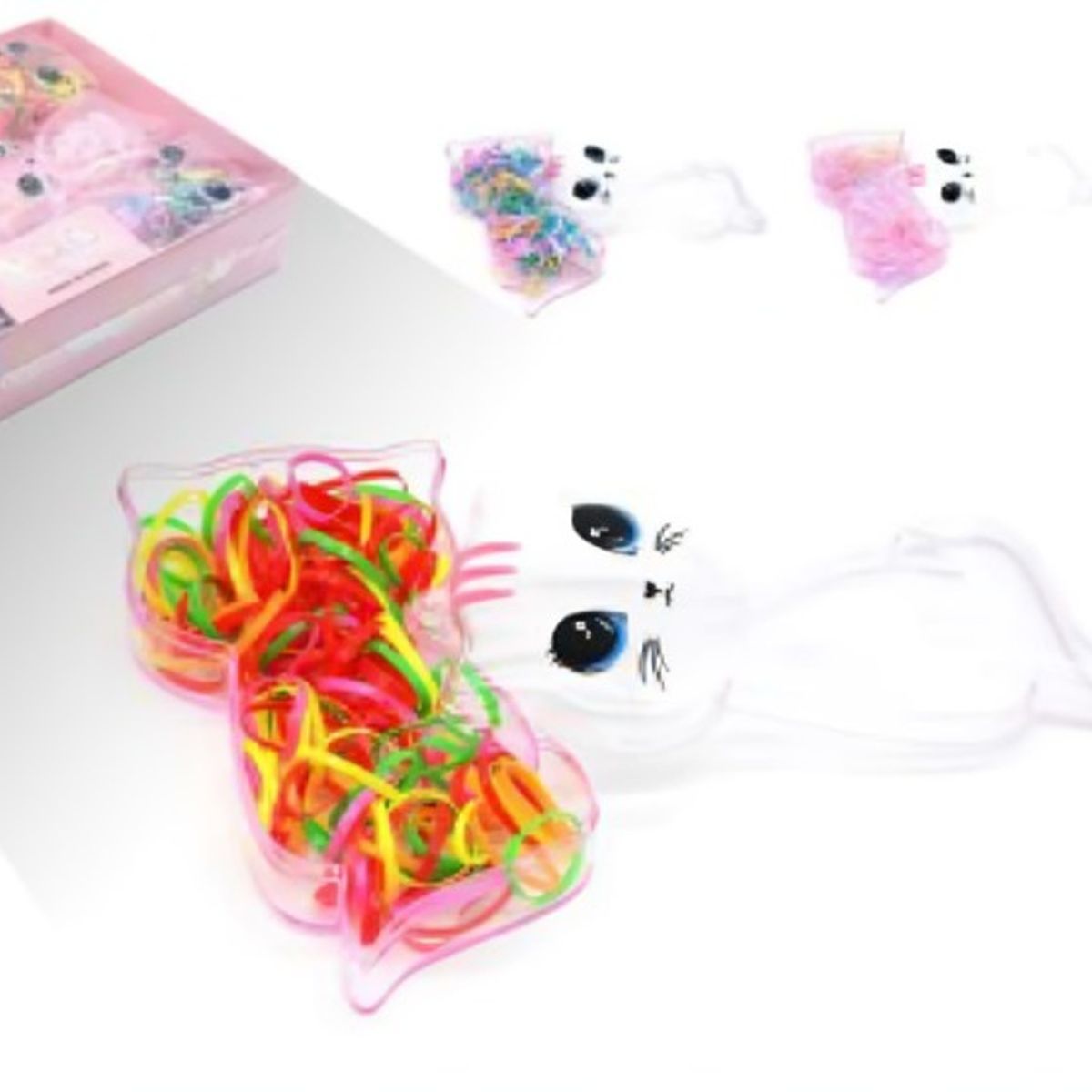 OEM - CAJA DE GATITO CON GOMITASLIGAS