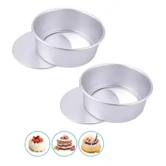 KUANGYE - X2 Moldes De Aluminio Para Tortas Molde Desmontable 20cmx8cm