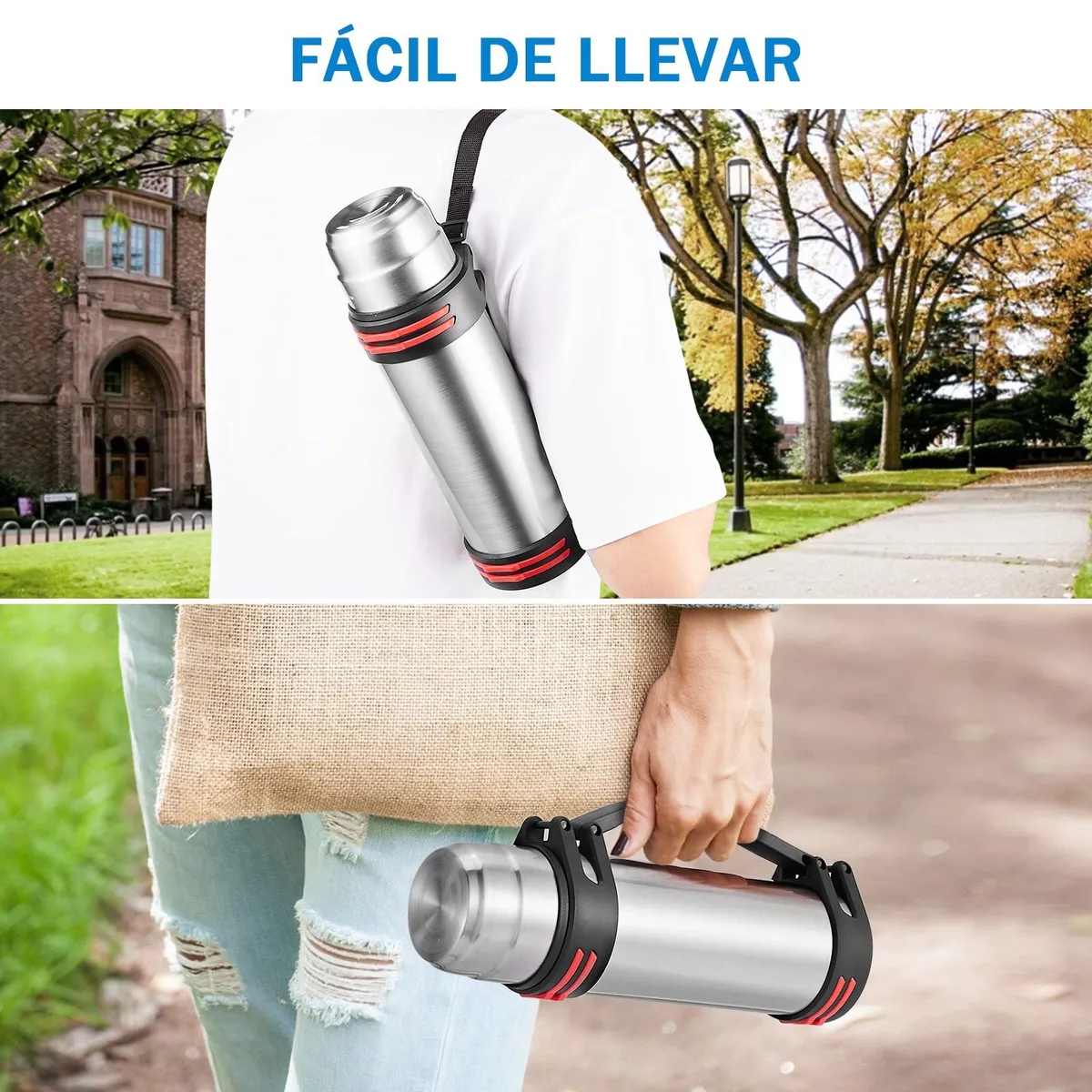 TATEE - Botella termo 304 Acero inoxidable 1L pava Portátil Uso doméstico