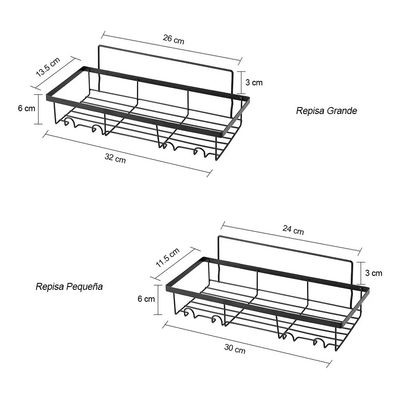 Imagen 2 del producto Set 2 Piezas Organizador De Ducha Repisa Baño De Acero Inoxidable