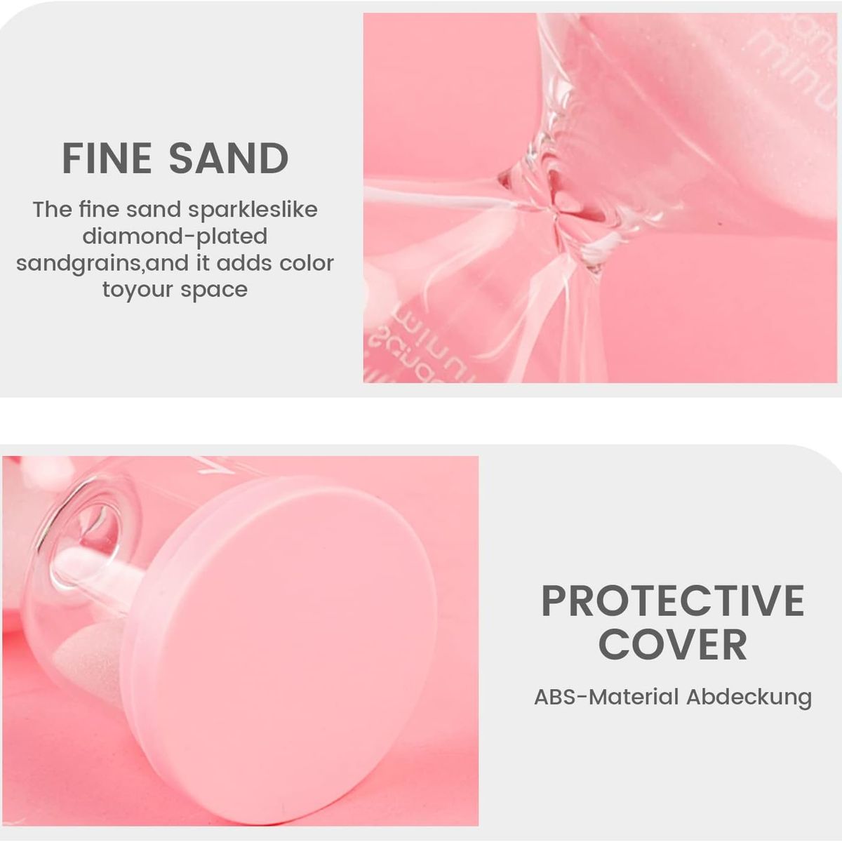 KUANGYE - Set 4 Relojes De Arena Juegos Tiempos 5 10 15 30 Mins Vidrio