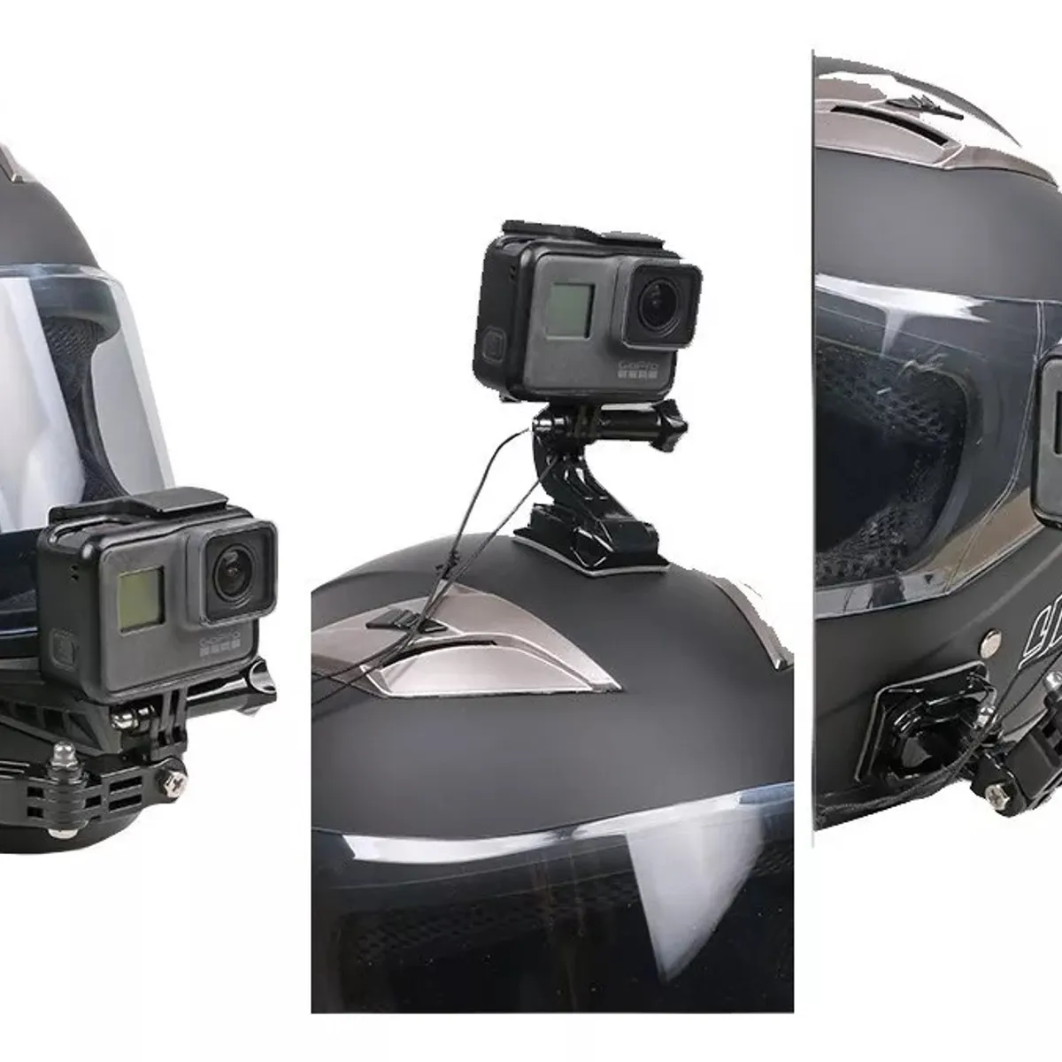KUANGYE - Soporte Para Gopro Frontal Y Lateral Para Casco De Moto-bicicleta