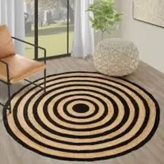 ANGELES DEL HOGAR - ALFOMBRA REDONDA YUTE 120CM