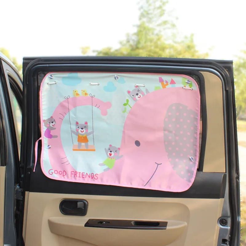 GENERICO - PARASOL DE VENTANA DIBUJOS ANIMADOS PARA AUTOS ELEFANTE