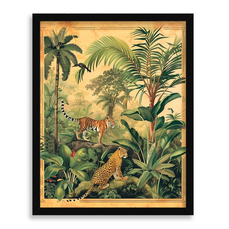 GENERICO - Cuadro decorativo fauna tropical 50x40 cm