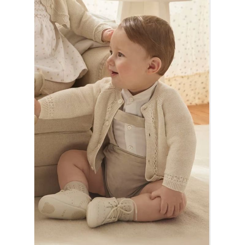 MAYORAL - Elegante Conjunto pantalón tirantes y body recién nacido