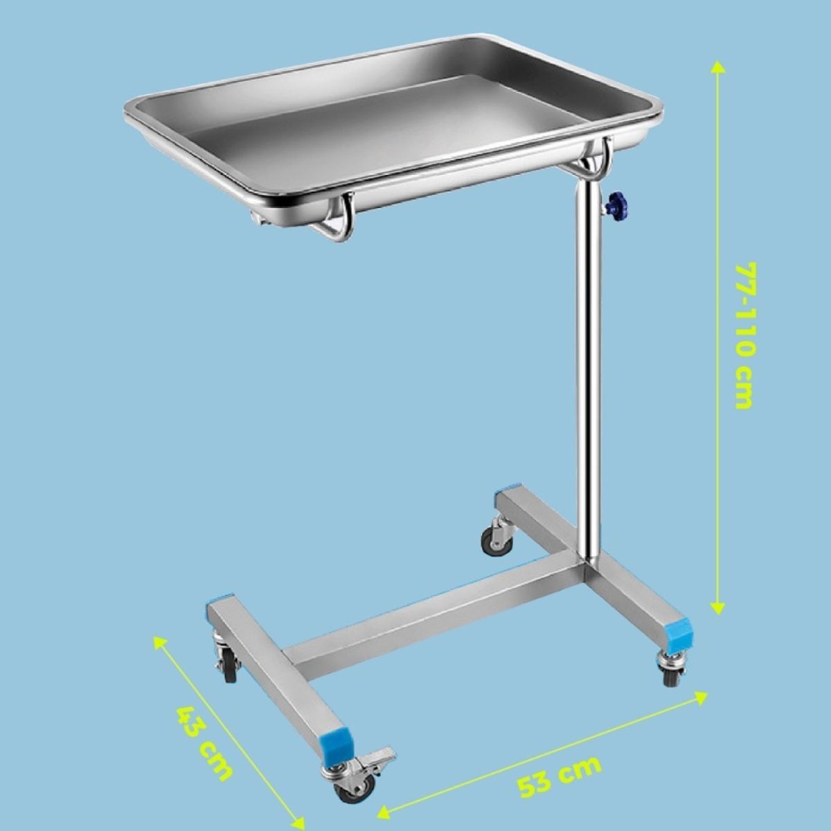 MUNDO MAGIA - Mesa Mayo Clinica Auxiliar Metalica Ajustable Bandeja 45x35