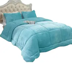 GENERICO - Cobertor De Invierno Plush Con Chiporro 2 Plaza + 2 Fundas Calipso