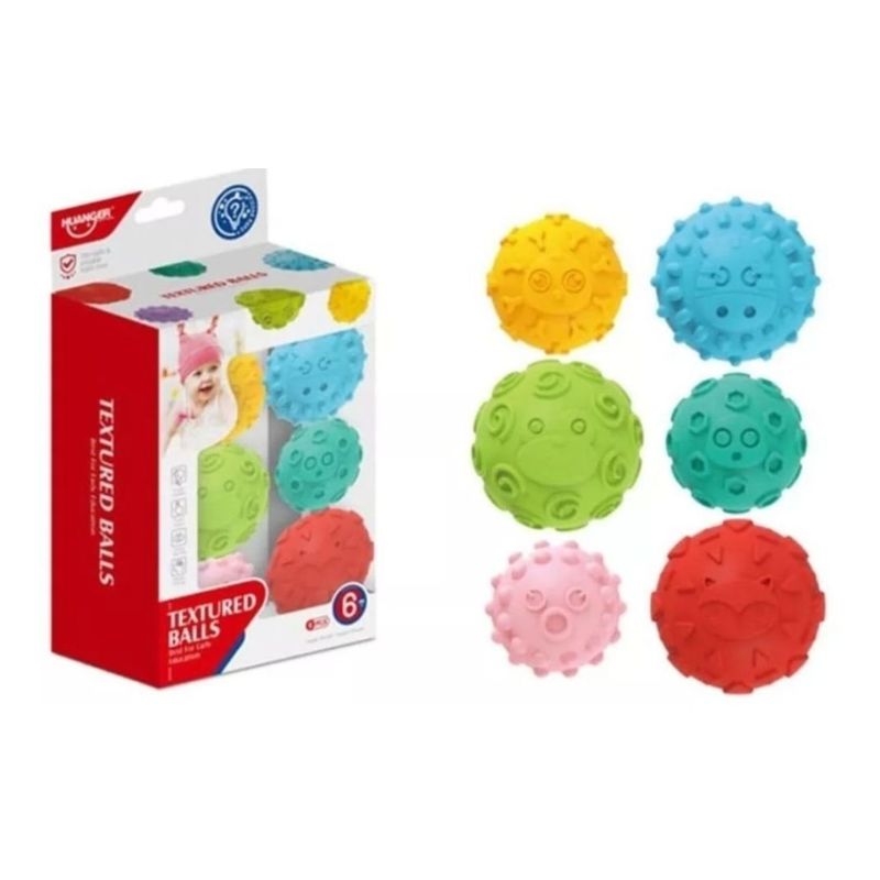 GENERICO - Set De 6 Pelotas Sensoriales Aprendizaje Para Bebé