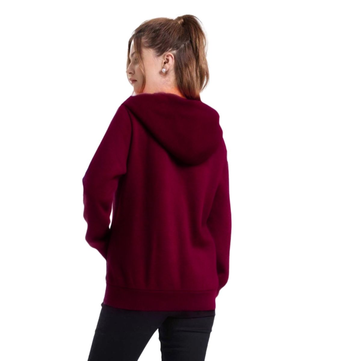 LIKE SHOP - Poleron Canguro Mujer Forro Polar Elasticado Cierre Capucha A16