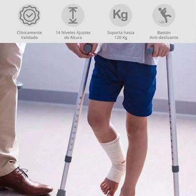 Imagen 2 del producto Bastón Ortopédico Muleta Canadiense Codera Móvil Anillo