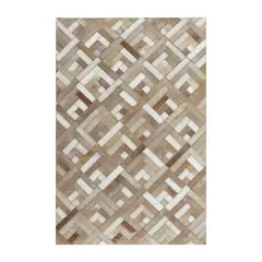 DIB - Alfombra Leather Patch Design 160X230 Beige
