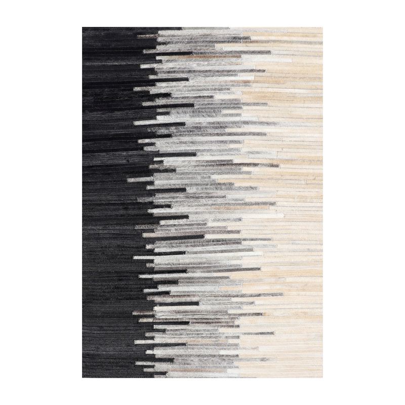 DIB - Alfombra Leather Patch Design 190X290 Negro Gris Beige