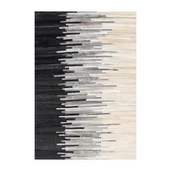 DIB - Alfombra Leather Patch Design 190X290 Negro Gris Beige