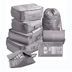 CASA NEW - 8 Piezas Organizador Maleta Bolsa Viaje Guardar Maquillaje Gris