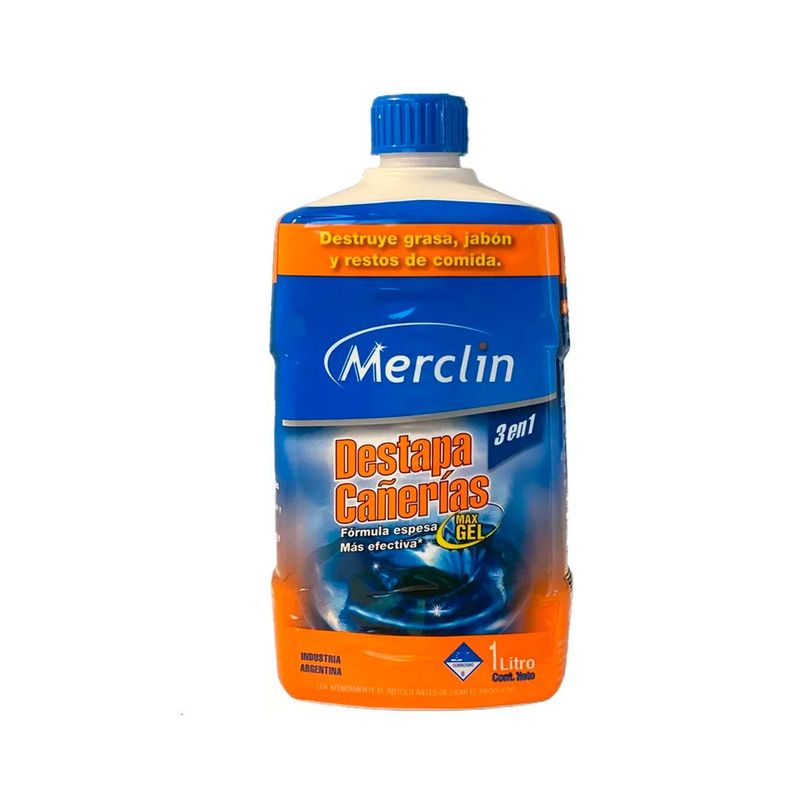 GENERICO - Destapa Cañerçia Gel Max 3 en 1 Merclin 1 Litro