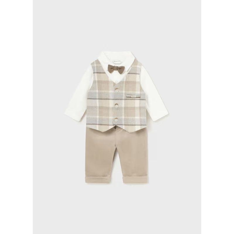 MAYORAL - Elegante Conjunto camisa con pajarita y pantalón recién nacido