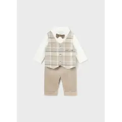MAYORAL - Elegante Conjunto camisa con pajarita y pantalón recién nacido