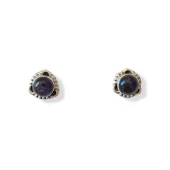 ANDREA COGGIOLA JOYAS - Aros Saachi Amatista Plata Fina 925