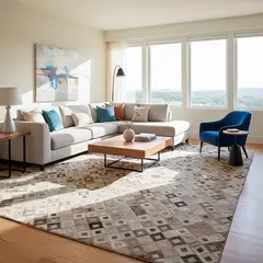 DIB - Alfombra Leather Patch Design 190X290 124 Gre Mix