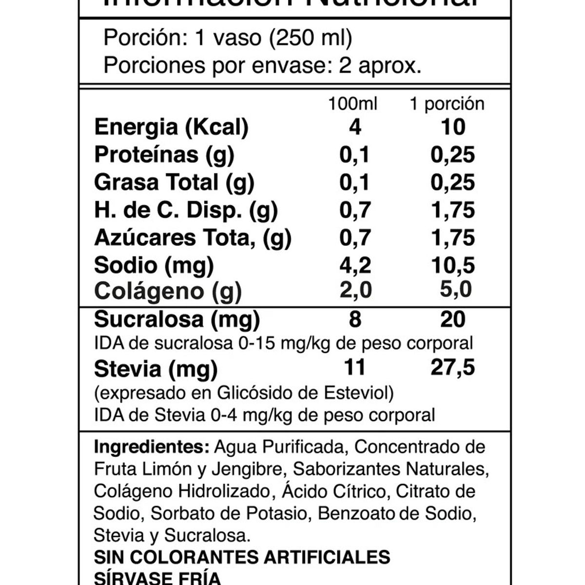 GENERICO - AGUA DE FRUTAS + COLAGENO 55OCC LIMONADA JENGIBRE - I LIKE