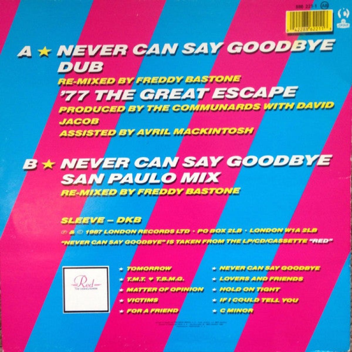 GENERICO - The Communards  Never Can Say Goodbye Remix Vinilo