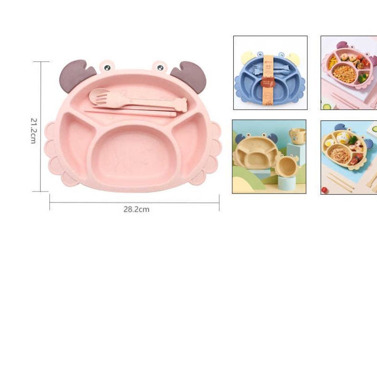 GENERICO - Set Plato Cangrejo Cuchara y Tenedor