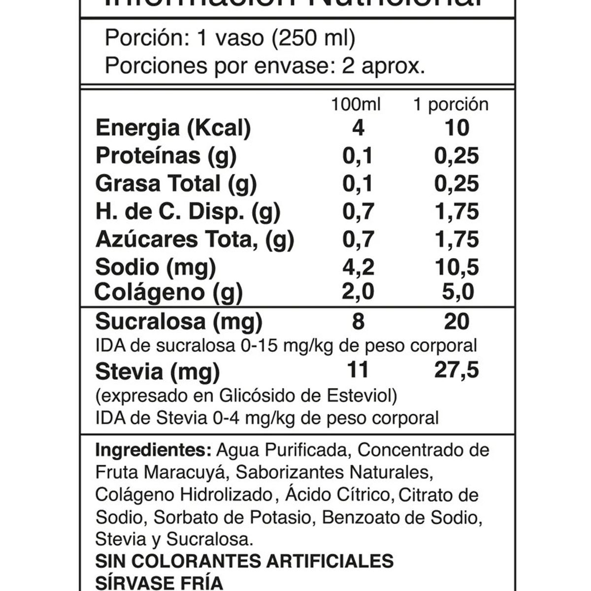 GENERICO - AGUA DE FRUTAS + COLAGENO 55OCC MARACUYA - I LIKE