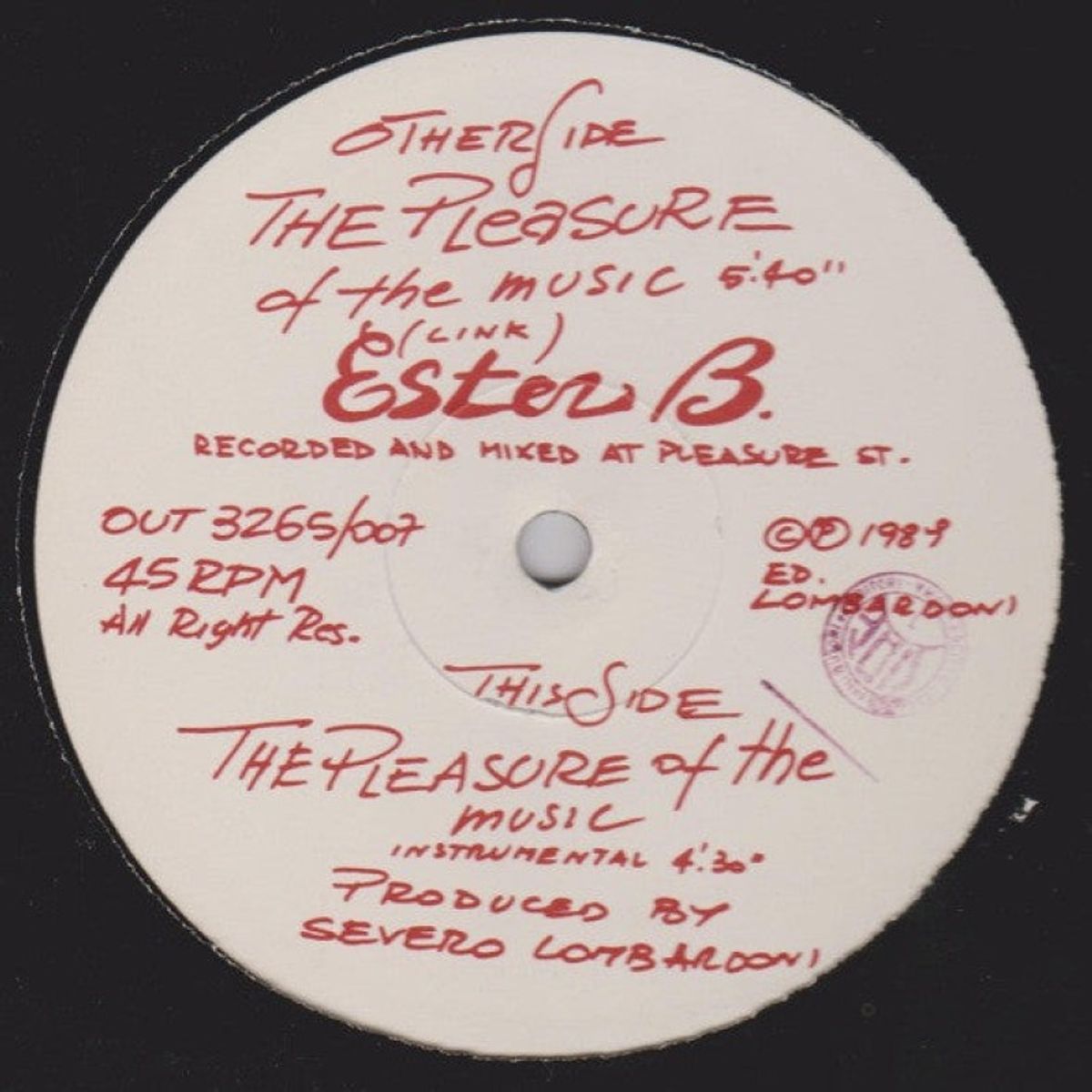 GENERICO - Ester B  The Pleasure Of The Music Vinilos VG+