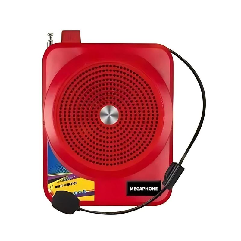GENERICO - Parlante Con Micrófono Rojo 11cm Portátil Sonido Potente