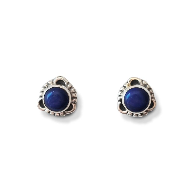 ANDREA COGGIOLA JOYAS - Aros Saachi Lapislázuli Plata Fina 925