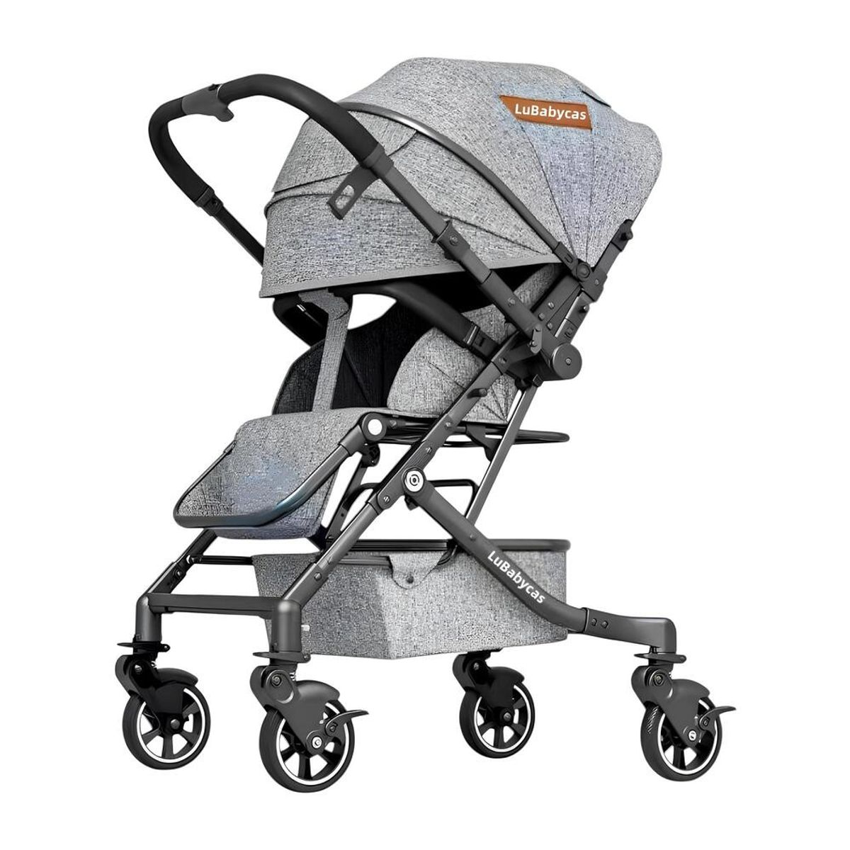 LUBABYCAS - Coche Paseo Reversible 4 Ruedas 360°Space Gris LuBabycas