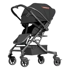 LUBABYCAS - Coche Paseo Reversible 4 Ruedas 360°Space Negro