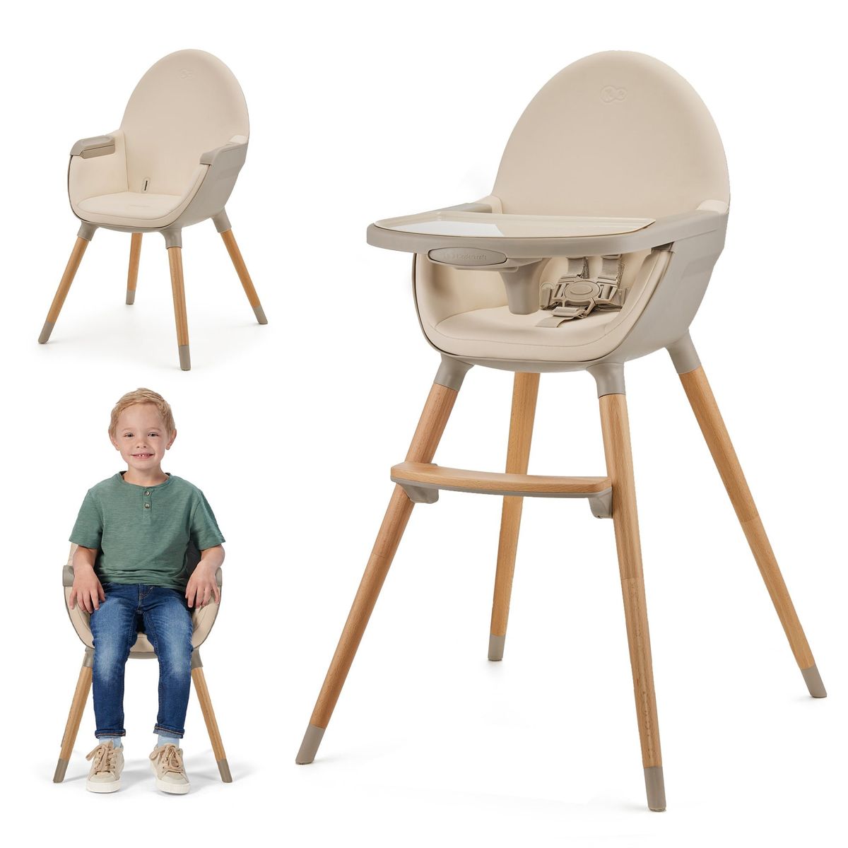 KINDERKRAFT - Silla de Comer Fini 2 - Beige