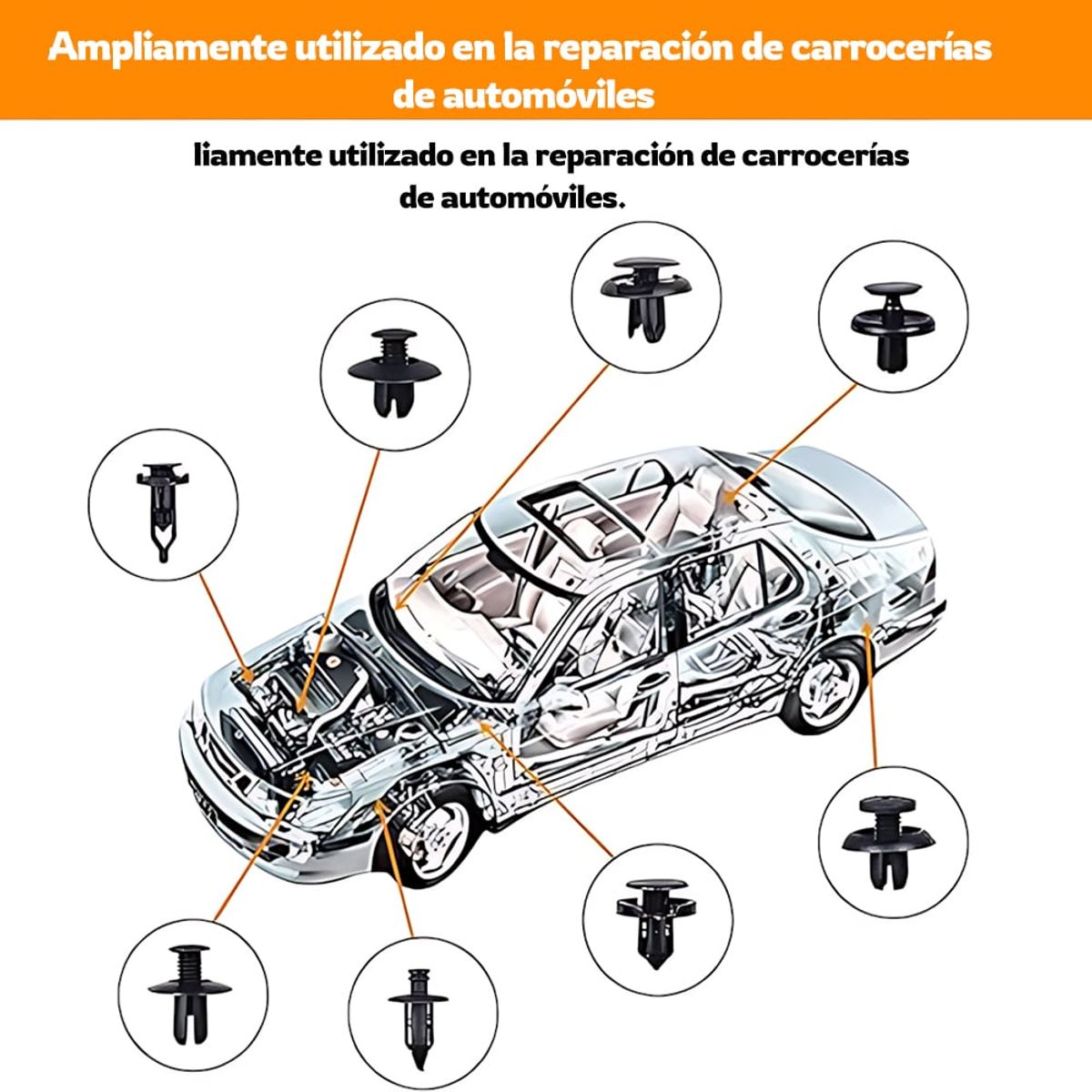 GENERICO - 620Pcs Clips De Retención De Coche 16 Tamaños Con Caja