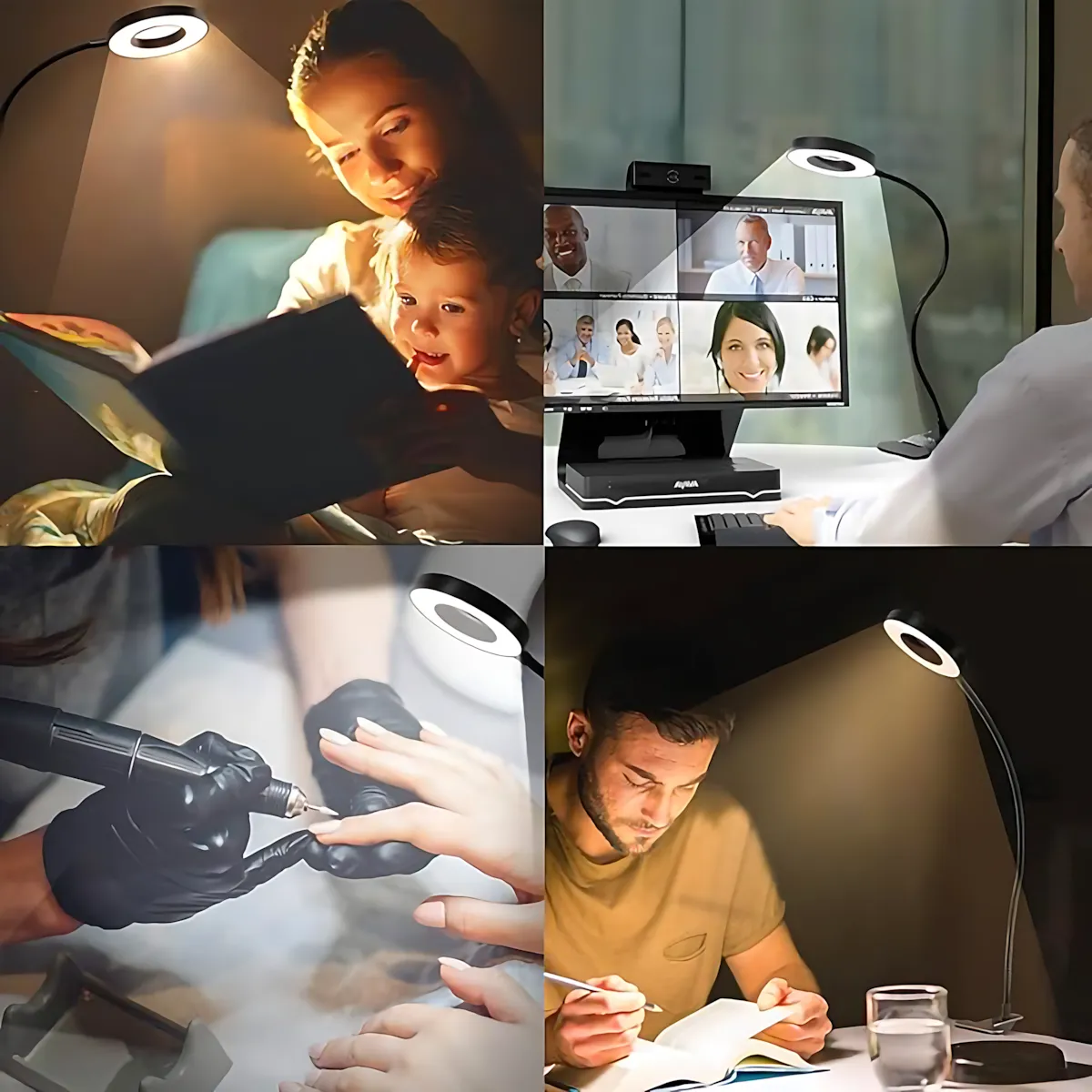 3 Modes Lámpara De Mesa De Cuello De Cisne Flexible 360°-Negro, marca GENERICO - Foto 2