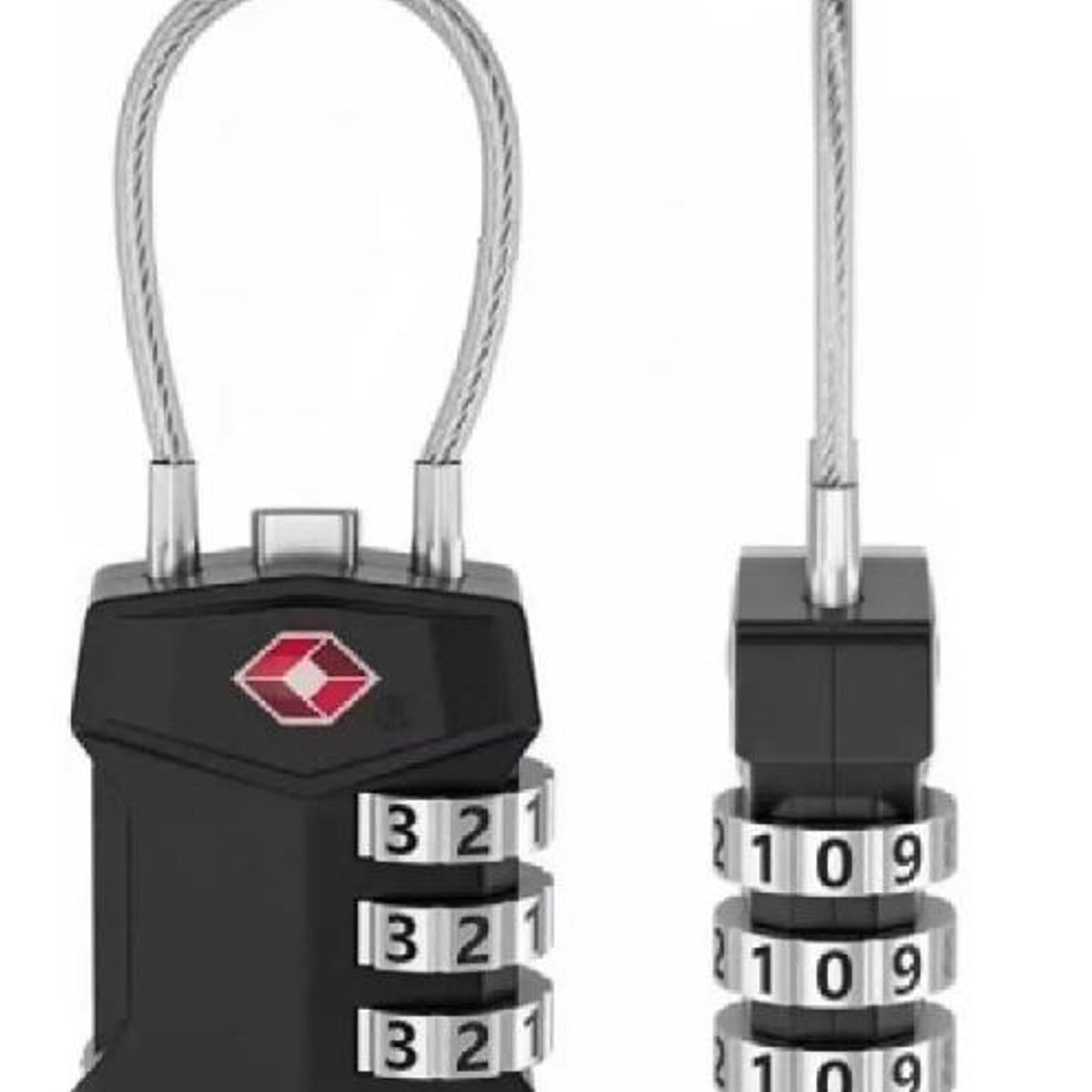GENERICO - Candado de seguridad con cable de acero y clave de 3 dígi