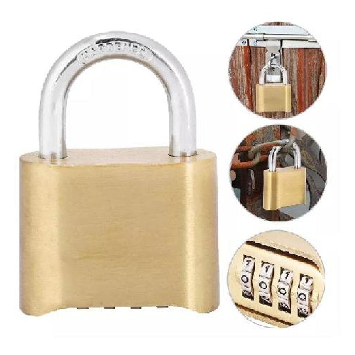 GENERICO - Candado clave inoxidable 4 dígitos exterior waterproof co