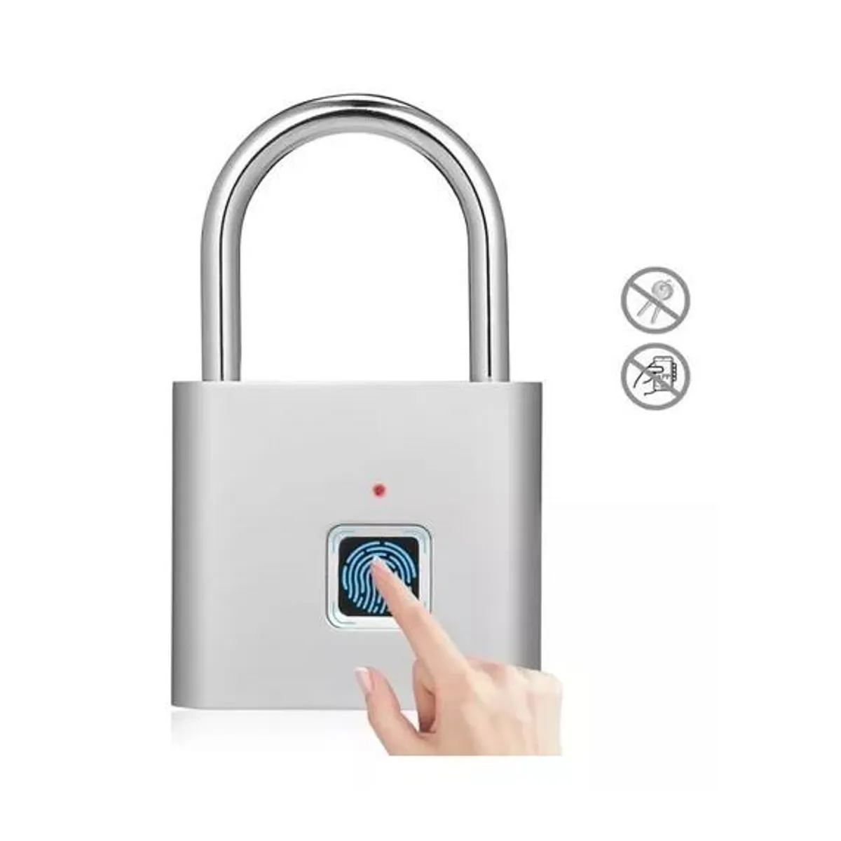 GENERICO - Candado inteligente con huella dactilar sin llave color gris