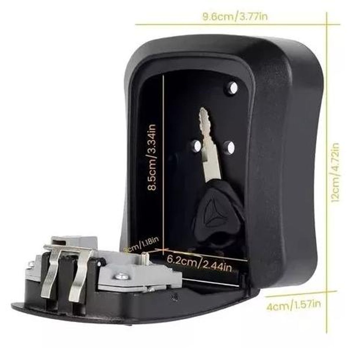 GENERICO - Caja seguridad para llaves con clave color negro