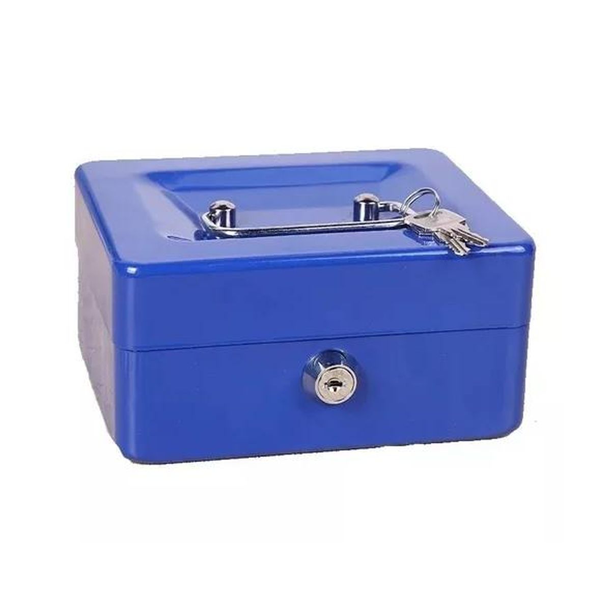 GENERICO - Caja fuerte metálica con llave para dinero 25x20cm color