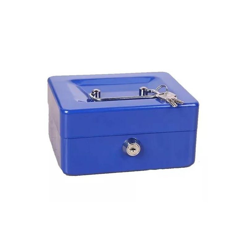 GENERICO - Caja fuerte metálica con llave para dinero 25x20cm color