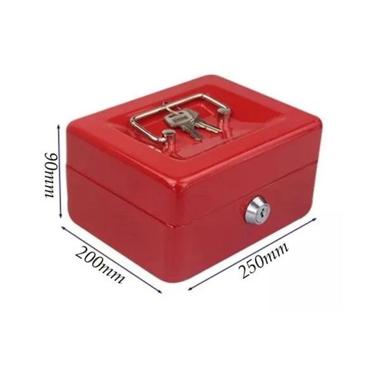 GENERICO - Caja fuerte metálica con llave para dinero 25x20cm color