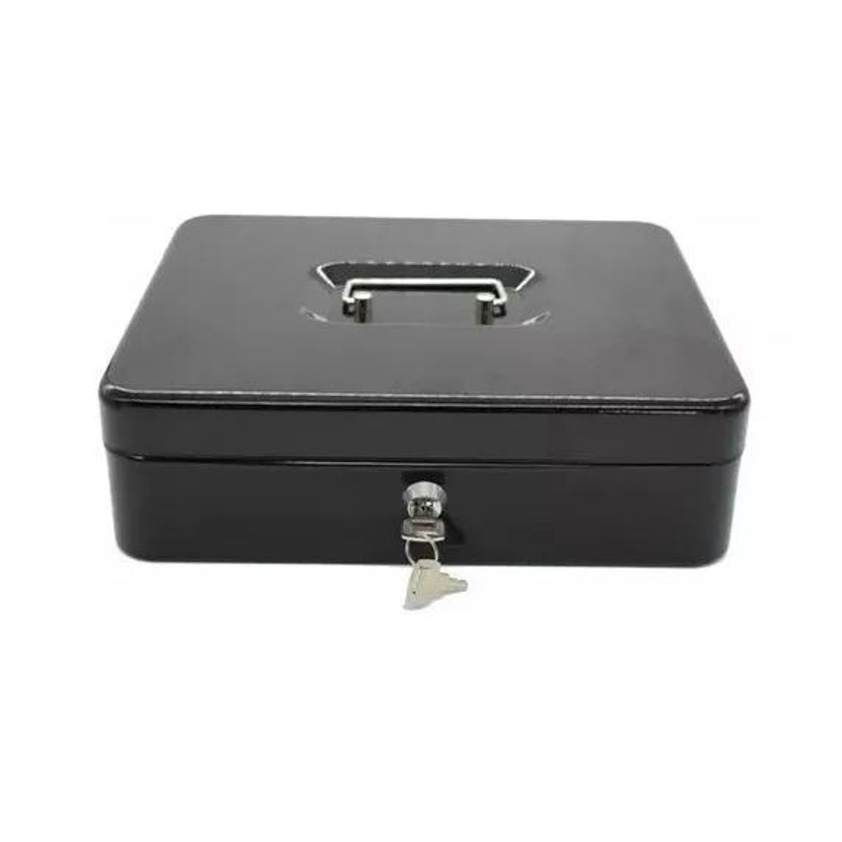 GENERICO - Caja organizadora de dinero negra con llave de seguridad