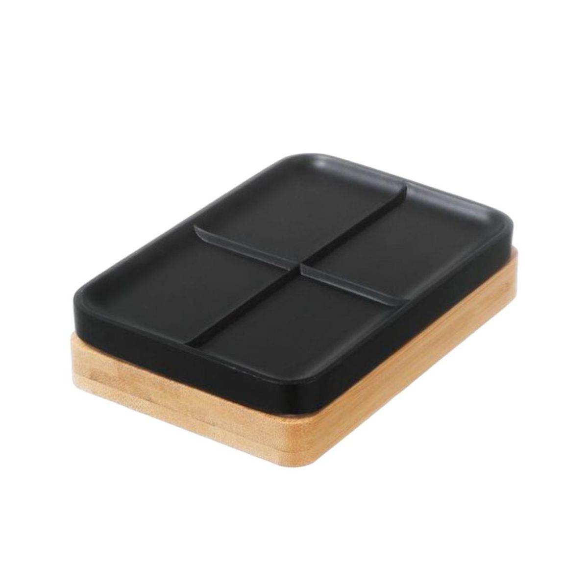 OEM - Jabonera Porta Jabon Bamboo Metal Diseño Elegante