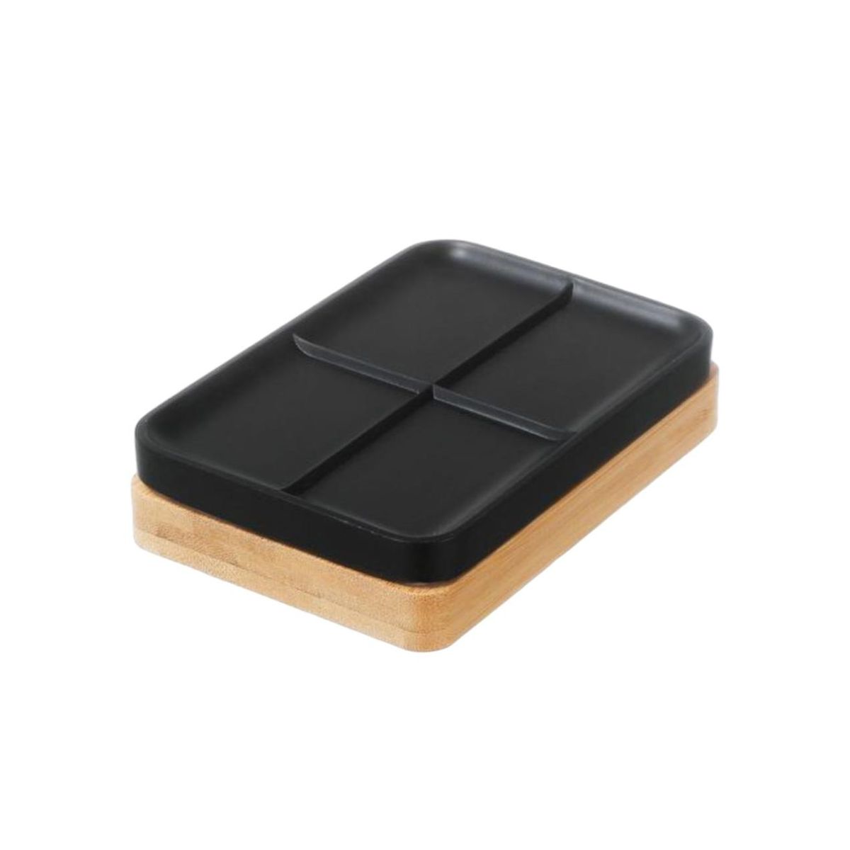 OEM - Jabonera Porta Jabon Bamboo Metal Diseño Elegante